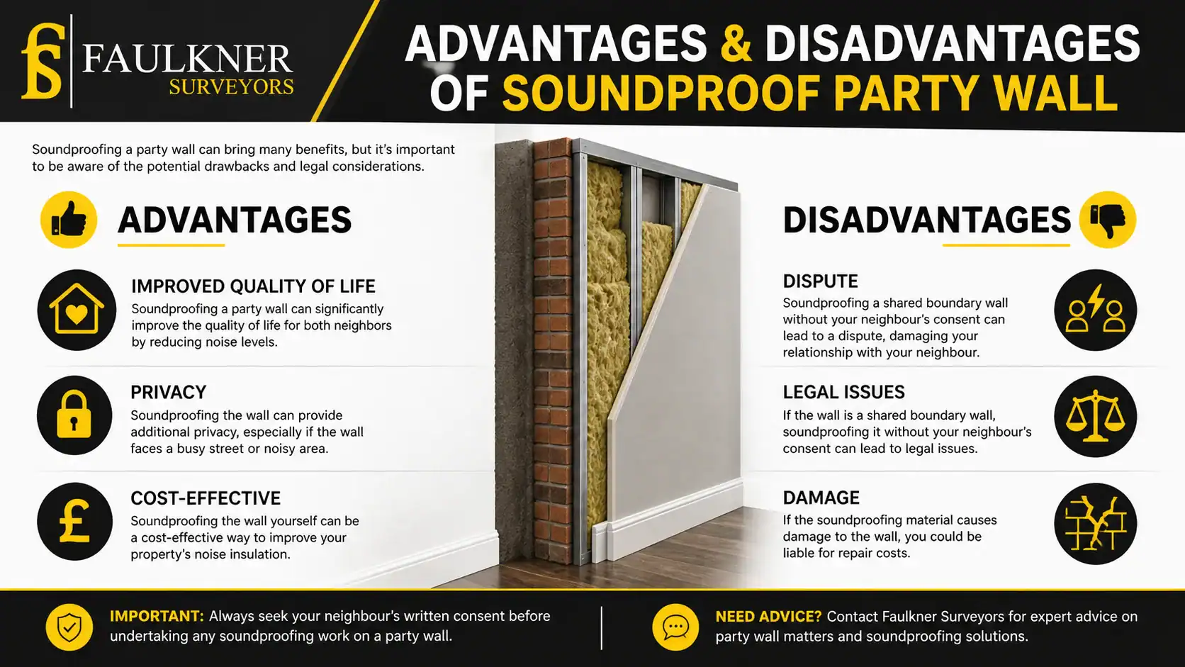 Can you soundproof a Party wall? 2 Advantages and Disadvantages of Soundproof Party Wall Cirencester