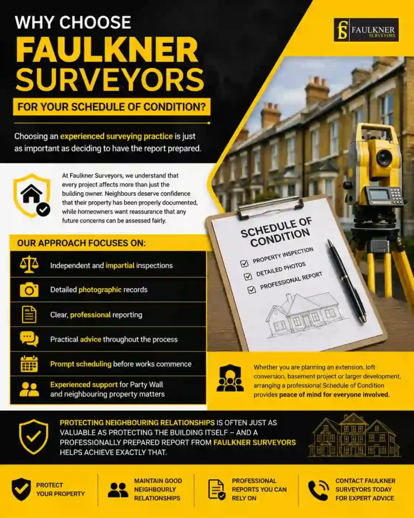 Schedule of Condition: What It Is and Why It Protects Both Neighbours 3 Why Choose Faulkner Surveyors for Your Schedule of Condition Cirencester?